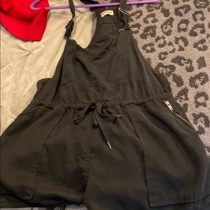 Aritzia black overall romper